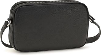 Valentino Garavani Mens Crossbody Bag Grained Calf Leather Black Umbrellas Accessory