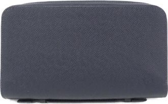Louis Vuitton Navy Blue Leather Long Wallet (Bi-Fold) (Pre-Owned)