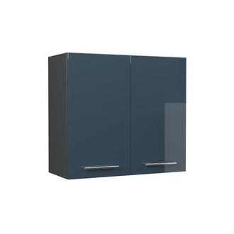 Vicco Pensile Da Cucina Fame-line, Blu Scuro Lucido/antracite, 80 Cm, Vicco