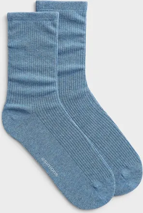Simons Womens Finely ribbed socks