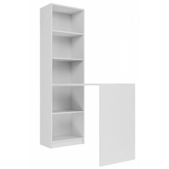 Topeshop Kaffi - Scrivania in stile scandinavo con libreria - 50x125x181 - 5 ripiani
