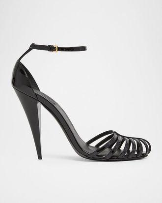 Givenchy 95mm Caged Patent Leather Pumps