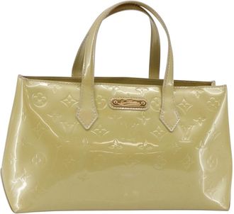 Louis Vuitton Wilshire Handbag Monogram Vernis Beige Patent_Leather Bag (Pre-Owned)