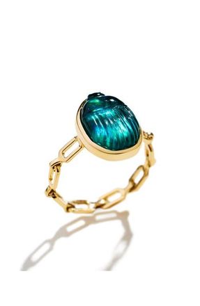 Lito Giada Chain Ring in Green at Nordstrom, Size 7