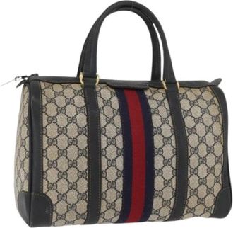 Gucci Pre-owned Handbags, female, Blue, Size: ONE SIZE Pre-owned Vintage Boston Bag