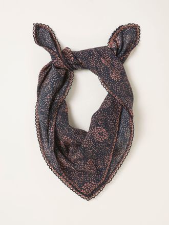 Fat Face FatFace Navy Circle Floral Square Scarf