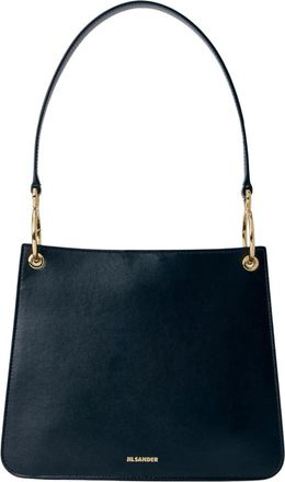 Jil Sander Gestructureerde leren schoudertas - Dames - Schoudertassen - Zwart - ONE Size - Leer - Tassen