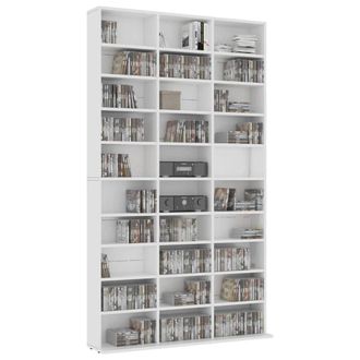 Berkfield Home Decorative CD Cabinet White 102x16x177.5 cm Engineered Wood
