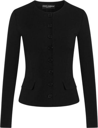 Dolce & Gabbana Geklede Jas met Knopen - Dames - Blazers - Zwart - S - Wol - Jassen