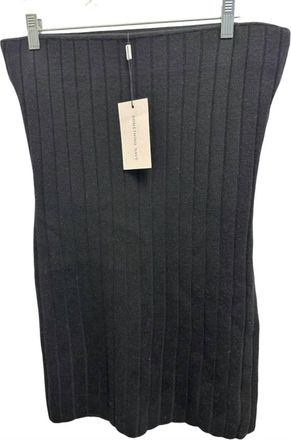 Something Navy Womens Wool Blend Ribbed Tube Top In Black Leather