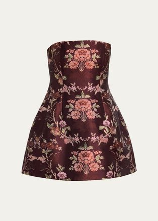 Cara Cara Ines Strapless Jacquard Mini Dress