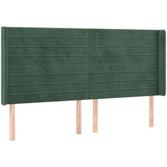 vidaXL Cabecero Con Led De Terciopelo Verde Oscuro 203x16x118/128 Cm Vidaxl