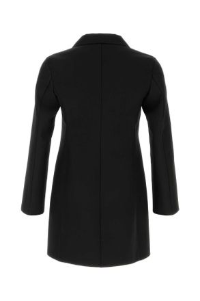 Jil Sander Mens Black Wool Blend Coat Exterior: Virgin Silk Cappotti
