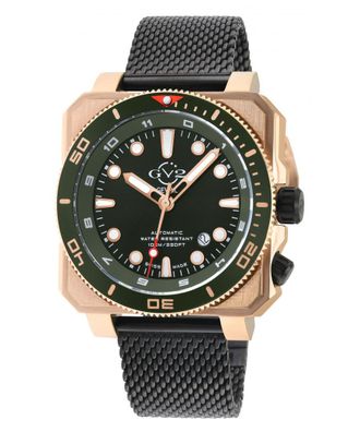Gevril Group GV2 Mens XO Submarine 4543B Swiss Automatic, SW200 Movement Green Canvas Watch Luminous - Black Stainless Steel - One Size