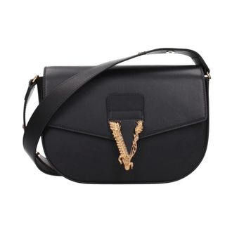 Versace Virtus Schoudertas - Dames - Tassen - Zwart - Maat: ONE Size Katoen