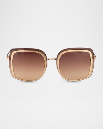 Barton Perreira Halima 65mm Square Titanium Sunglasses