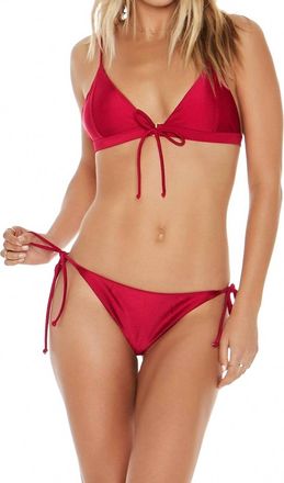 L*Space Liquid Shine Greenhouse Bikini Top In Cherry