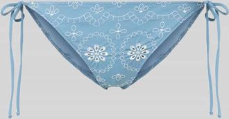 MC2 Saint Barth Bikini-Hose mit floralem Allover-Stitching Modell Virgo in Blau, Gr&ouml;&szlig;e XL