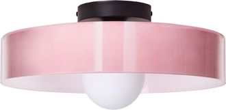 Beliani Lampada Da Soffitto In Vetro Con Paralume Rotondo, Rosa, Luguse