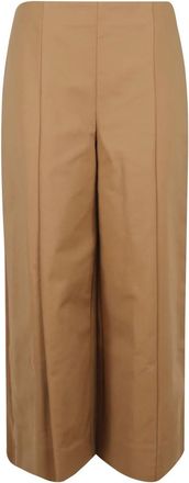 SIMKHAI Kallin Katoenen Broek met Wijde Pijpen - Dames - Wijde Broeken - Beige - XS - Katoen - Broeken