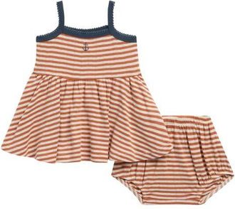 Rylee + Cru Lea Poppy Stripe Sleeveless Dress at Nordstrom, Size 12-18M