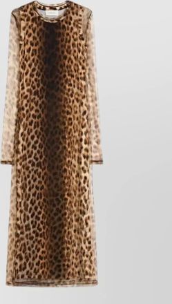 Sportmax esordio animal print crew neck dress