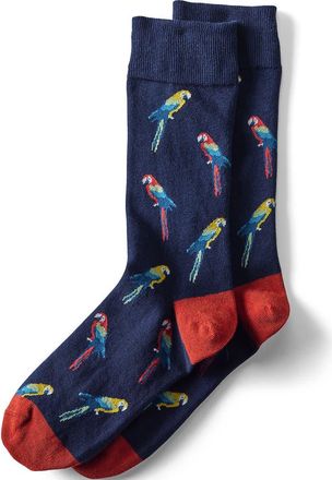 Lands End Novelty Crew Socks in Multi Birds/navy at Nordstrom