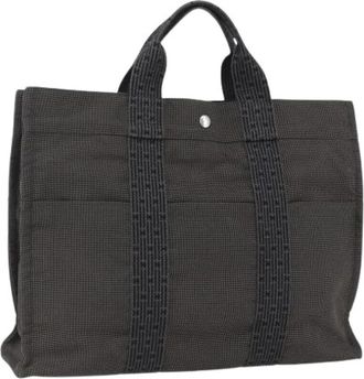 Herm&egrave;s Pre-owned Vintage Canvas Tote Bag - Dames - Vintage Shopper - Grijs - ONE Size - Vintage