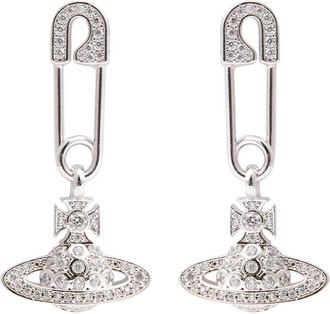 Vivienne Westwood Lucrece Safety pin Drop Earrings - Silver - One Size
