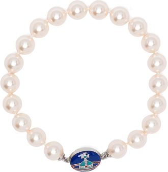 Vivienne Westwood Beaded Bracelet with Cream Faux Pearls