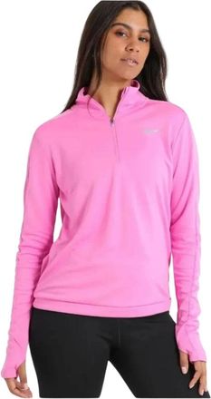 Nike Womens Dri-fit Pacer Quarter Zip Bright Pink Long Sleeve Top - Size Medium