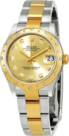 Rolex Datejust 31 Automatic Champagne Diamond Dial Ladies Steel and 18kt Yellow Gold Oyster Watch 278343CDO