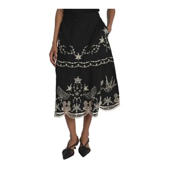 Sea NY Kingsley Ricamo Fiore Skirt - female - Sea NY - Midi Skirts - Black - XL - Skirts