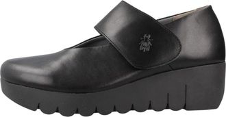 FLY London Vari Wedge - Dames - Sleehakken - Zwart - 39 EU - Leer - Schoenen