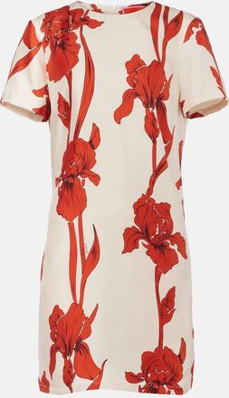 La DoubleJ Abito corto in seta con stampa floreale