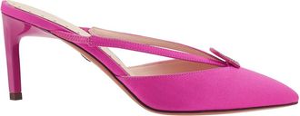 Roberto Cavalli Ladies Fuchsia Crystal Embellished Satin Mules, Brand Size 36 ( US Size 6 )
