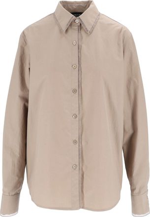 Fabiana Filippi Mocha Diamond Tulle Poplin Shirt