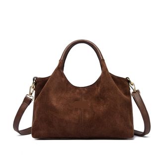 Generic Suede Handbags Soft Women Bag Small Casual Female Messenger Shoulder Ladies Crossbody(Coffee)