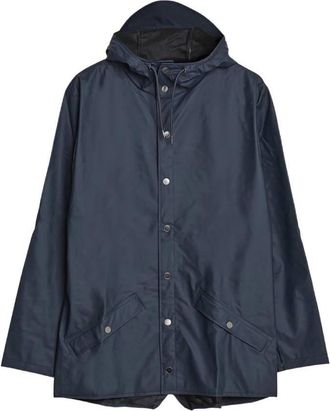 Rains Navy Waterproof Hooded Rain Jacket, Size X-Small