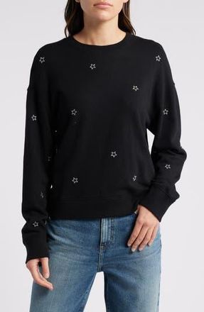 Rails Ramona Star Embroidered Sweatshirt in Black/Silver Star at Nordstrom Rack, Size Small