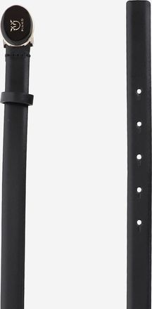 Pinko Womens Leather Belt With Logo Black