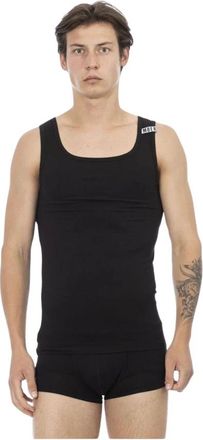 Dirk Bikkembergs Zwarte Katoenen Tanktop Heren Logo - Heren - Ondergoed - Zwart - M - Katoen - Ondergoed