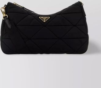 Prada large quilted fabric shoulder bag with adjustable strap