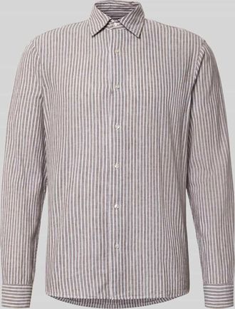 Mc Neal Regular Fit Freizeithemd aus Leinen-Mix mit Kentkragen in Mittelbraun, Gr&ouml;&szlig;e XXXL