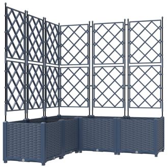 vidaXL Vidaxl - Maceta De Jard&iacute;n Con Enrejado 5 Pcs Gris 120 X 120 X 143 Cm Pp