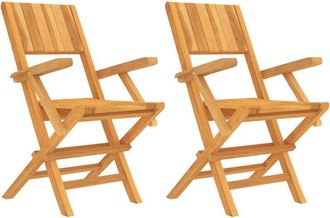 vidaXL Vidaxl - Folding Garden Chairs 2 pcs 55x61x90 cm Solid Wood Teak