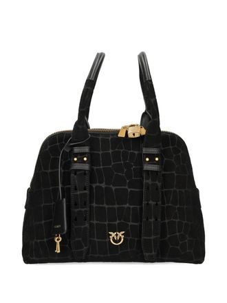 Pinko crocodile-effect padlock tote bag - women - Leather - One Size - Black
