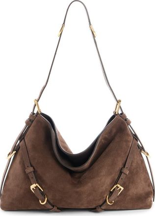Givenchy Medium Voyou Suede Hobo Bag in Ebony Brown at Nordstrom