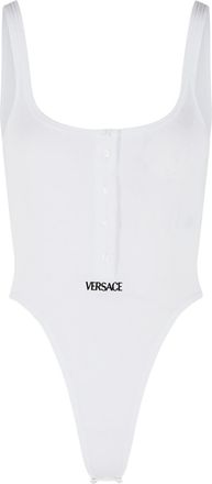 Versace White Stretch Cotton Bodysuit