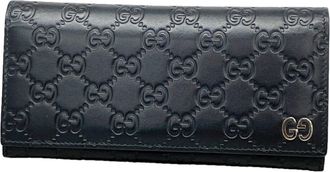 Gucci Black Leather Long Wallet (Bi-Fold) (Pre-Owned)